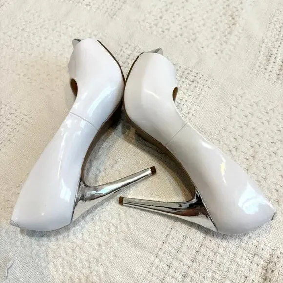 Guess Los Angeles patent 8 1/2 platform peep toe pump 4.5 inch heels 2675 - Picture 10 of 11